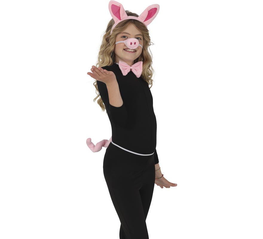 Kit de Cerdito para niños: cola, nariz, orejas y pajarita-B