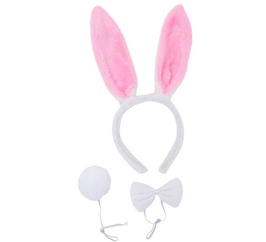 Kit lapin blanc : oreilles, noeud papillon et queue-B