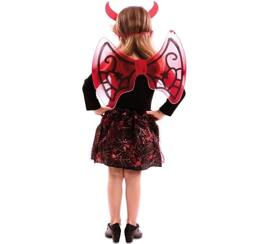Costume De Diable Rouge Halloween - Ailes, Cornes, Fourche Et Jupe Tutu | Tenue Ange Déchu Pour Femmes Et Filles