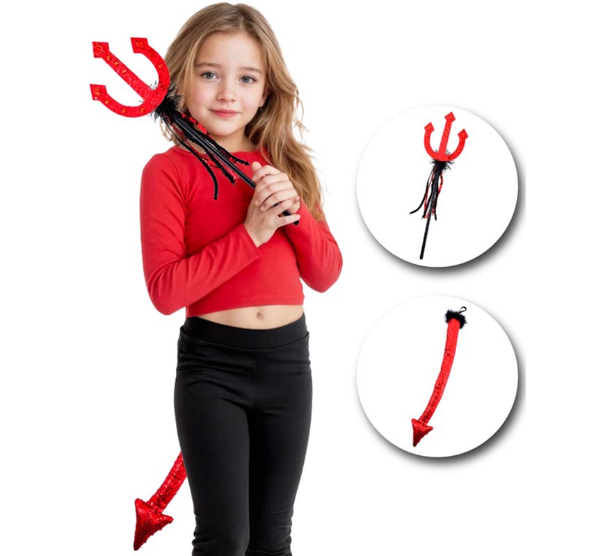 Devil Kit: Trident with Sequin Tail for Kids-B