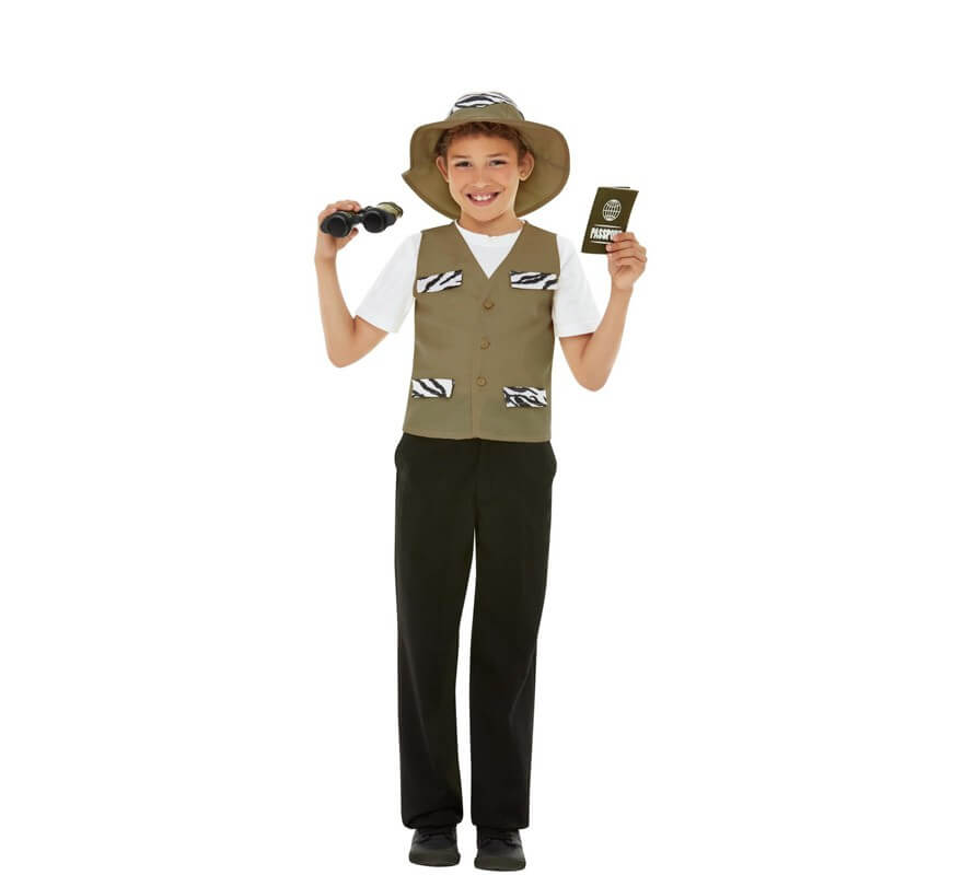 Kit explorateur pour enfants: gilet, chapeau, jumelles, passeport et badge-B