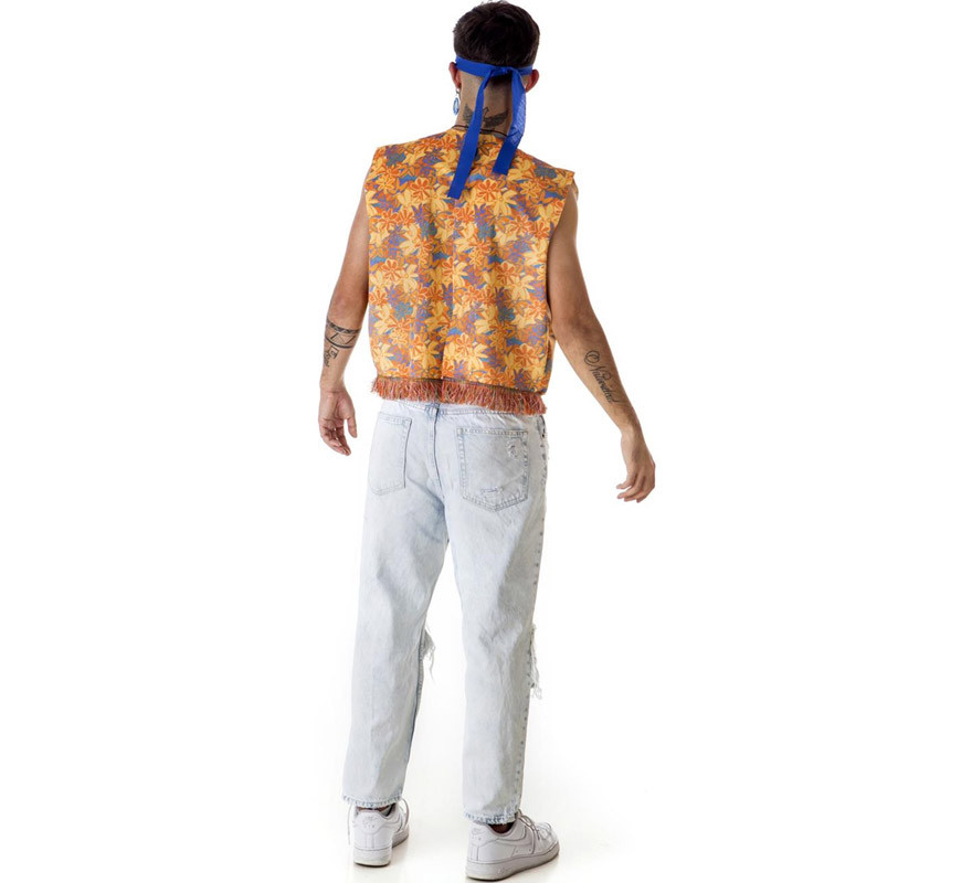 Gilet Hippie à Franges Pour Homme - Style Bohème Années 60/70 - Couleur Unie Avec Franges - Costume Carnaval, Déguisement