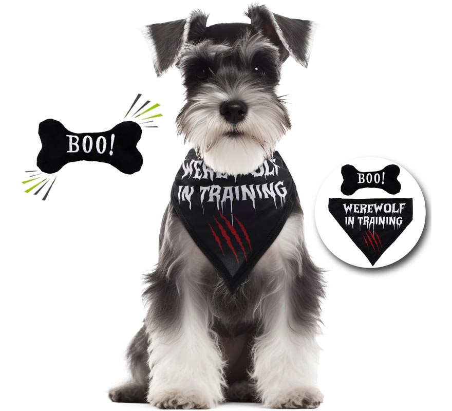 Werewolf Dog Kit: Bandana and Bone-B