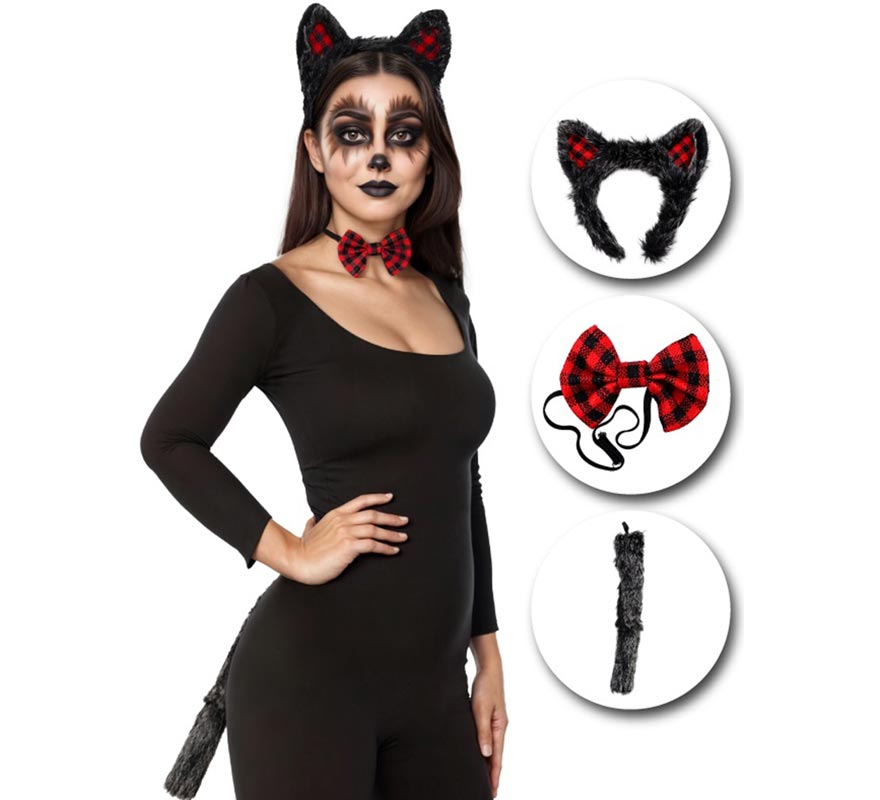 Wolf Headband, Bow Tie and Tail Kit-B