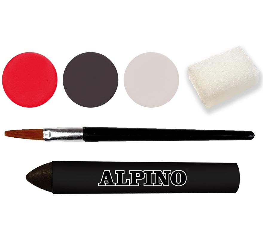 Kit Maquiagem Vampiro: 3 cores, pincel e esponja-B