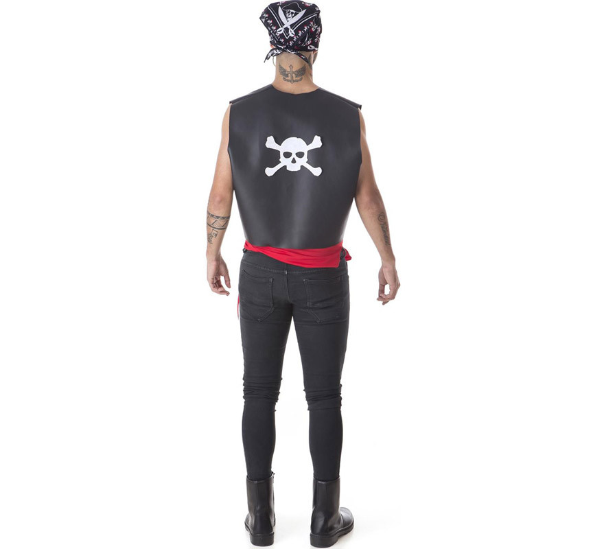 Piraten-Kit für Männer: Weste, Schärpe und Schal-B