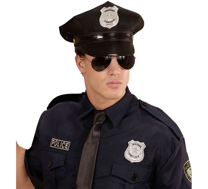 Adult Police Kit: Cap, Glasses and Badge-B