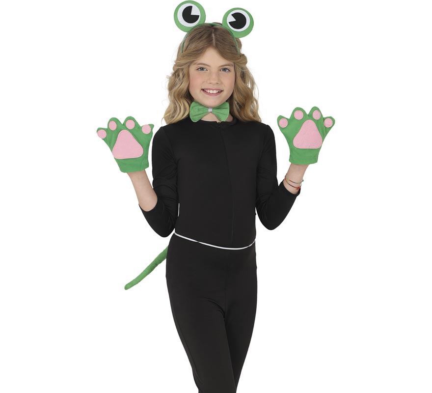 Kit de Ranita para niños: cola, guantes, diadema y pajarita-B