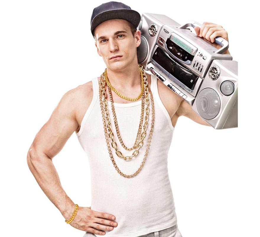 Rapper Kit: Gold Bracelet and Necklace-B