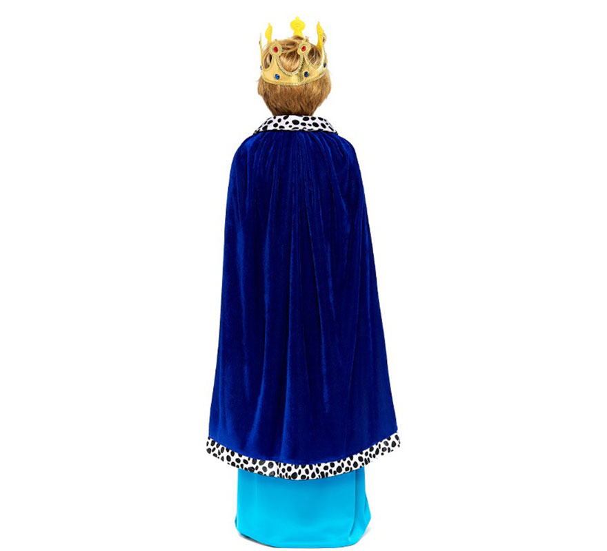 Kit de Rey Mago azul Infantil: Capa y Corona-B