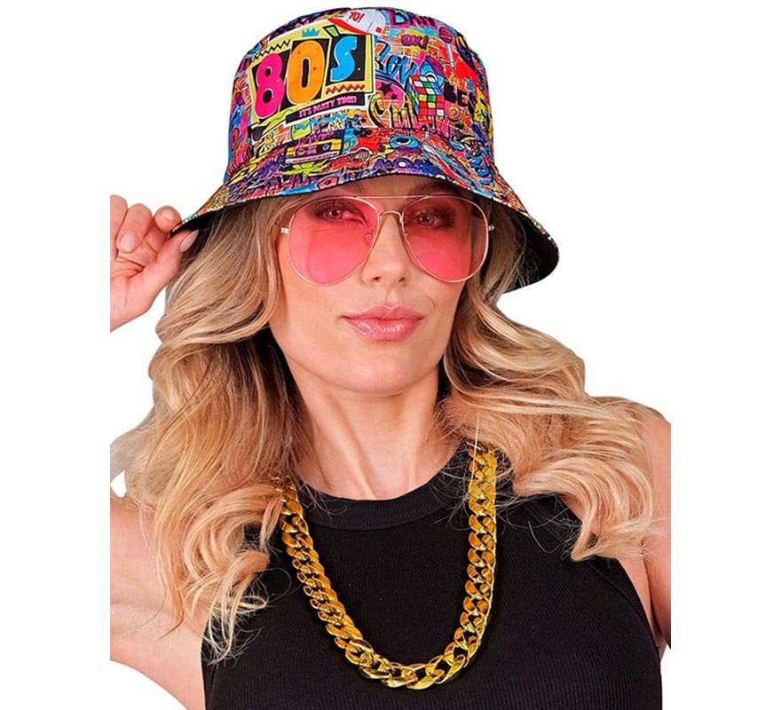 Funky 80s Kit : Hat, Glasses and Necklace-B
