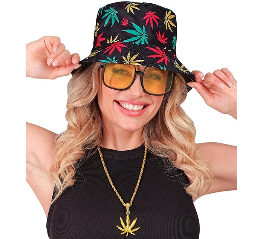 90s Hip Hop Kit: Hat, Glasses and Necklace-B