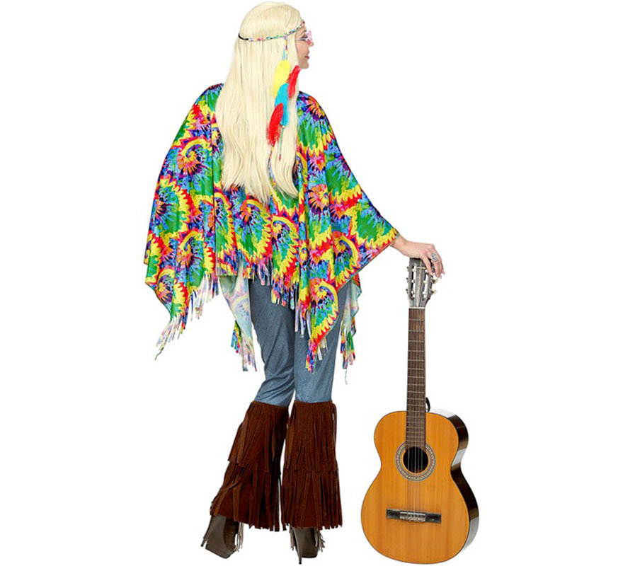 Psychedelic Hippie Costume Kit: Poncho and Headband-B