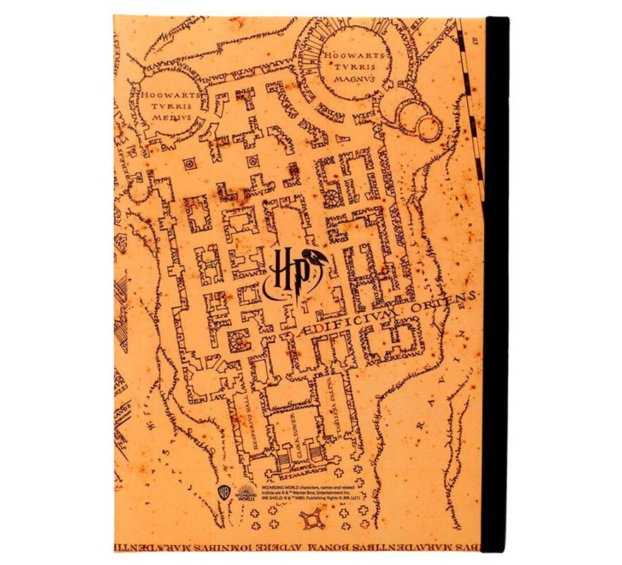 Caderno Iluminado Mapa do Maroto de Harry Potter-B