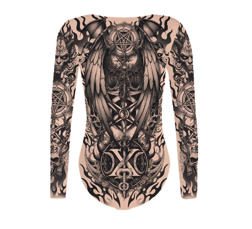 Women's Death Tattoo Effect Maillot-B