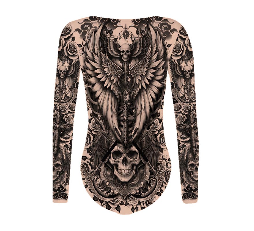 Tattoo Effect Maillot for Women-B