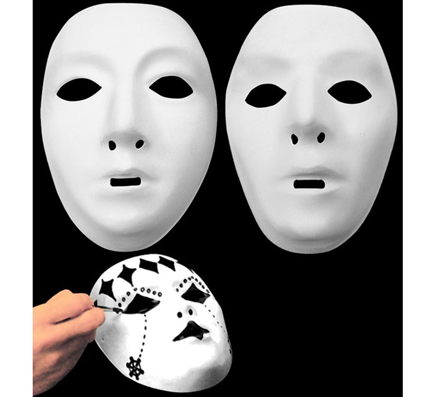 White painting mask in 2 assorted models-B