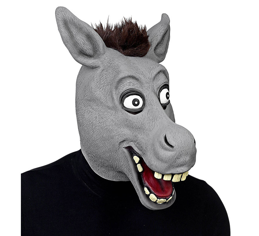 Masque de tête d'âne de dessin animé avec des cheveux-B