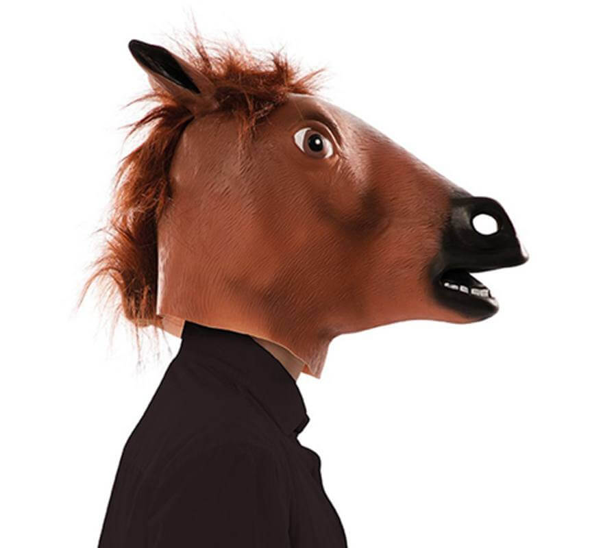 Maschera di cavallo marrone-B