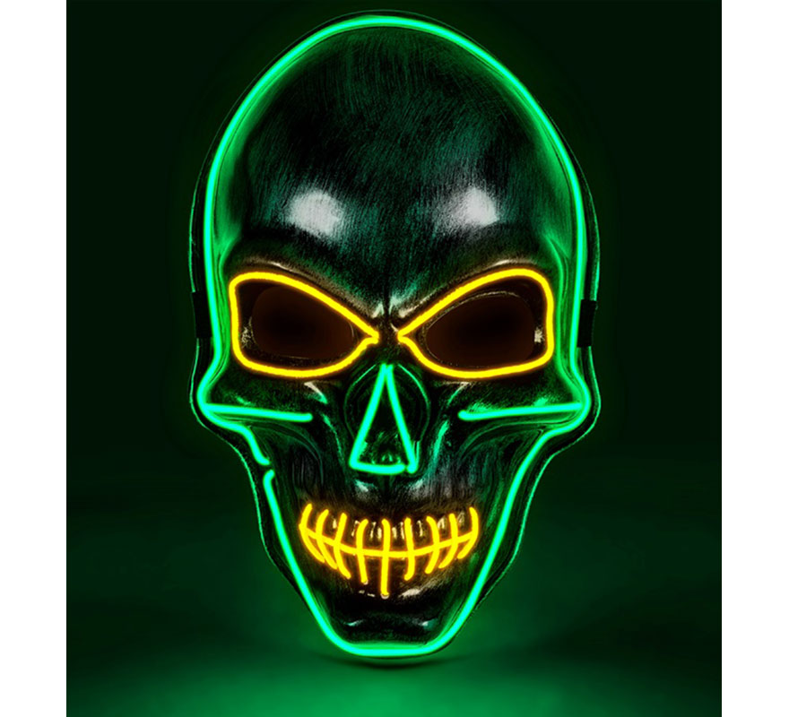 Silver Skull Mask with Colorful LEDs-B