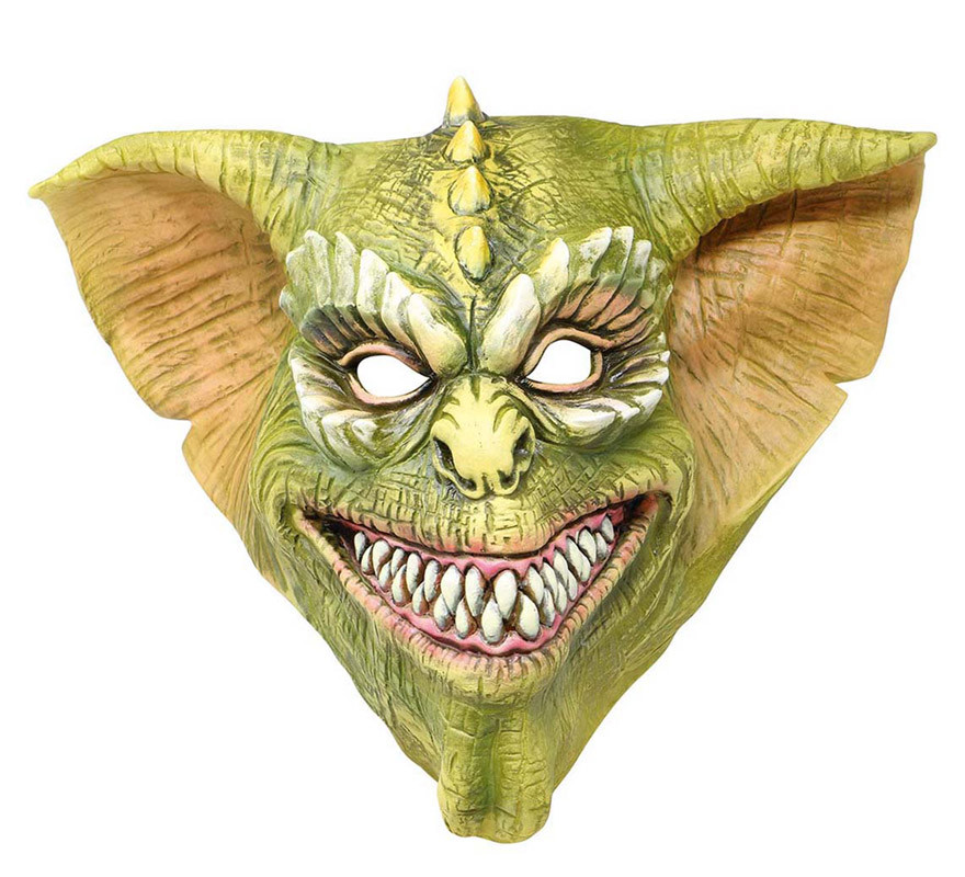 Masque de créature malveillante verte en latex-B