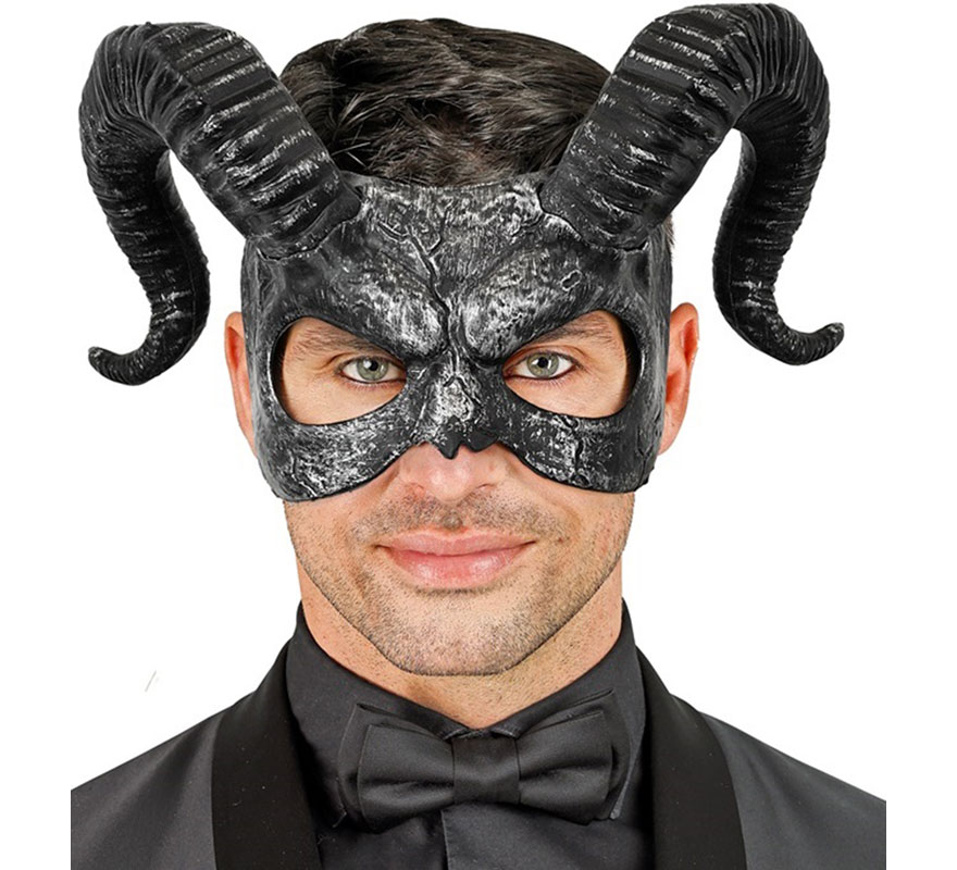 Máscara de Demônio com Chifres Negros-B