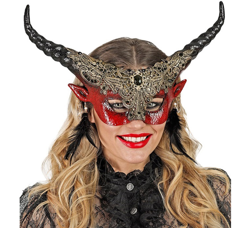 Máscara do Diabo Teatral Vermelho-B
