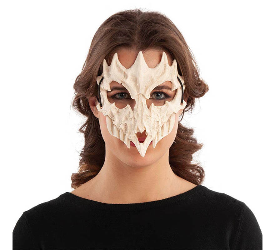 Máscara de medio rostro esqueleto animal con pico-B