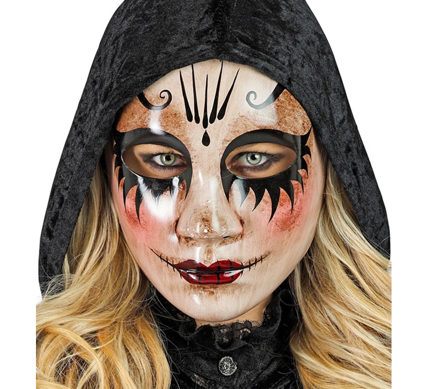 Máscara de Mujer Inquietante Comedia del Arte-B