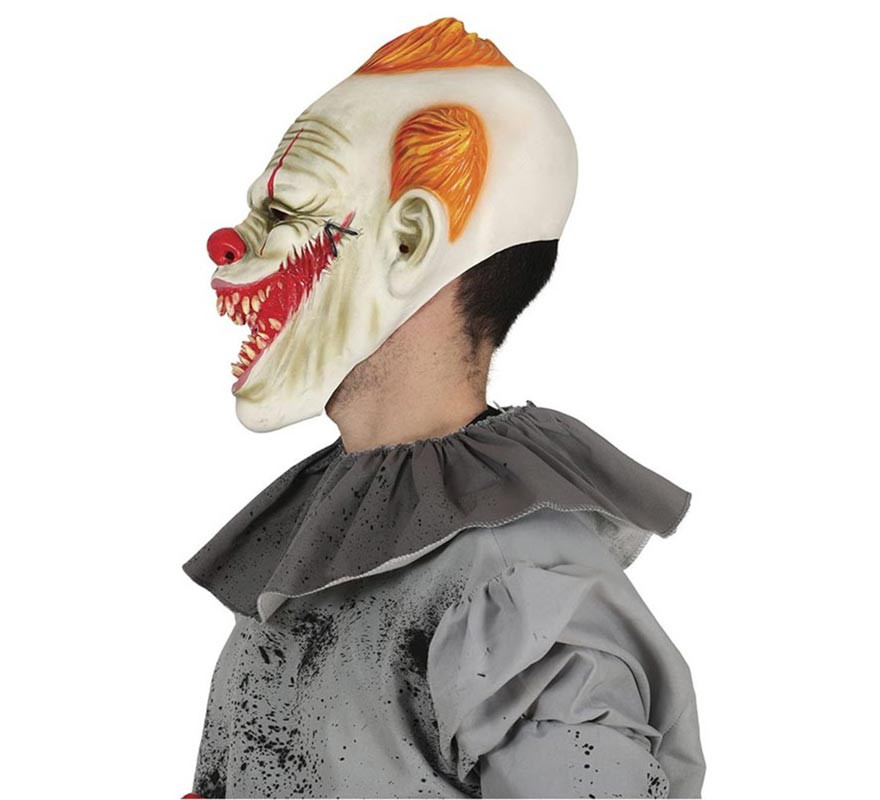 Masque de clown tueur orange en latex-B