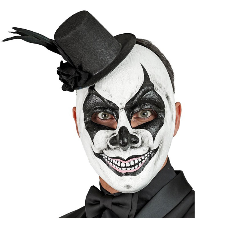 Maschera da clown con cappello Commedia dell'Arte-B
