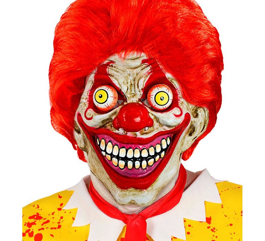 Máscara de Palhaço Psicopata com Olhos Arregalados-B