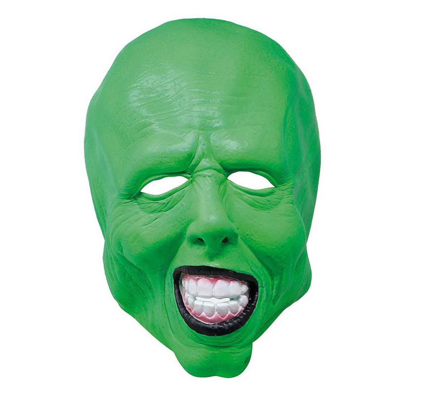 Máscara de Personaje Verde Alocado de Látex-B