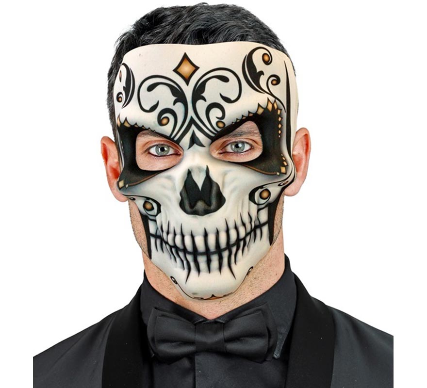 Máscara de Señor Calavera Día de Los Muertos-B