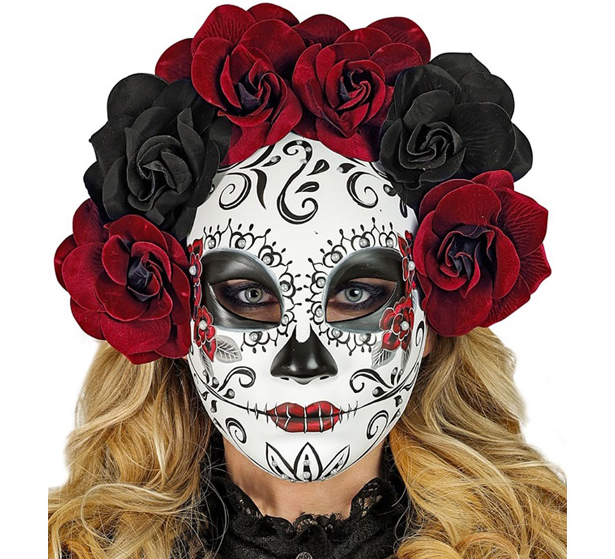 Day of the Dead Mask with Roses-B
