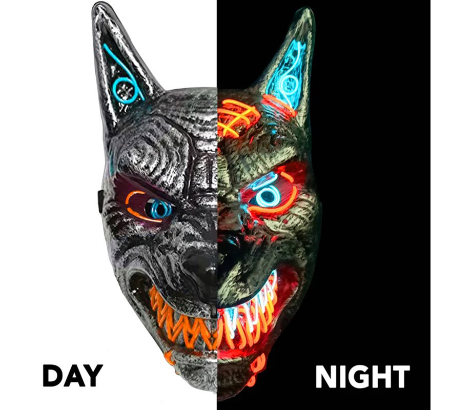 Máscara LED de Lobo Neón-B