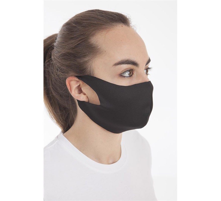 Schwarze Neopren-Hygieneschutzmaske-B