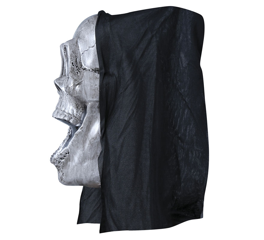 Mezza maschera teschio con zanne lunghe in pvc-B