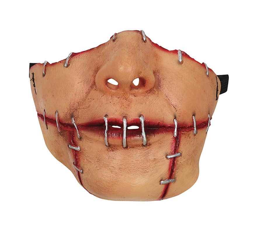Máscara de meia boca costurada em látex-B