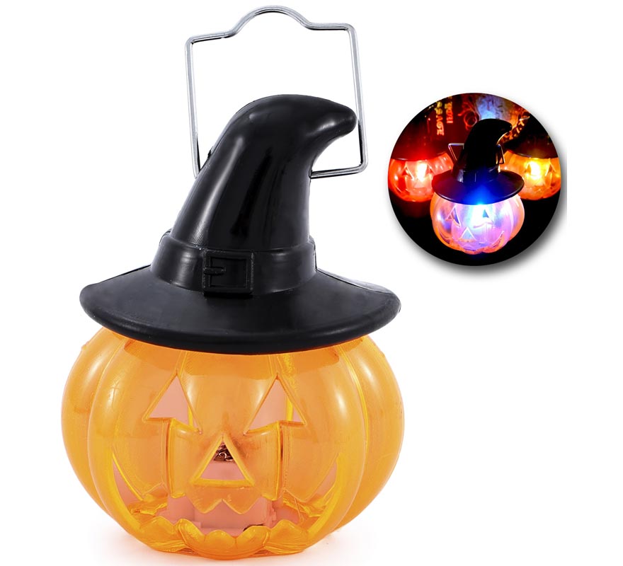 Mini Pumpkin Lantern with Light 7x8 cm-B