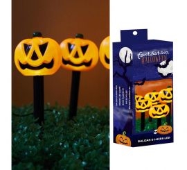 5 Lanternas de Abóbora Iluminação LED 8x39 cm 5 Lanternas de Abóbora Iluminação LED 8x39 cm
