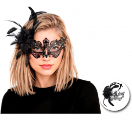 Mask with black feather Mask with black feather