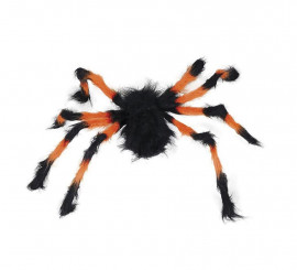 Aranha peluda laranja e preta de 75cm Aranha peluda laranja e preta de 75cm