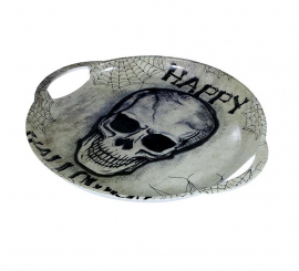 '''Happy Halloween'' Skull Tray with 30 cm handles' '''Happy Halloween'' Skull Tray with 30 cm handles'