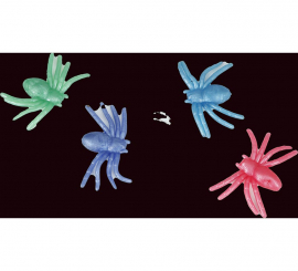 Blister of 4 Silicone Spiders 4x7 cm