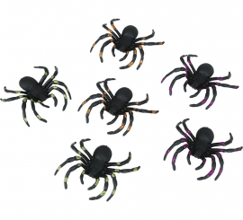 Blister pack of 6 7cm Glitter Spiders