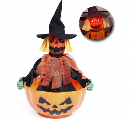 Bol con Calabaza Animado con Luz, Sonido y Movimiento 28x28x30