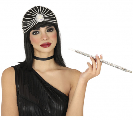 Charleston mouthpiece with silver sequins 30 cm Charleston mouthpiece with silver sequins 30 cm