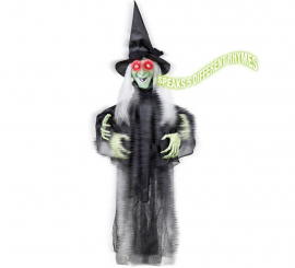 Talking Witch Mobile with Luminous Eyes and Sound Sensor, 60 cm