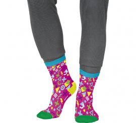 Calcetines rosas Años 80 para adultos